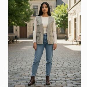 Vintage TravelSmith Cargo Utility Vest Size Large